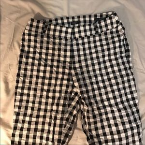 gingham straight pants